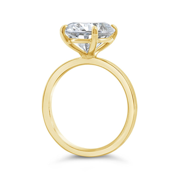 Flat Band Solitaire Engagement Ring - YJC3492R-OV