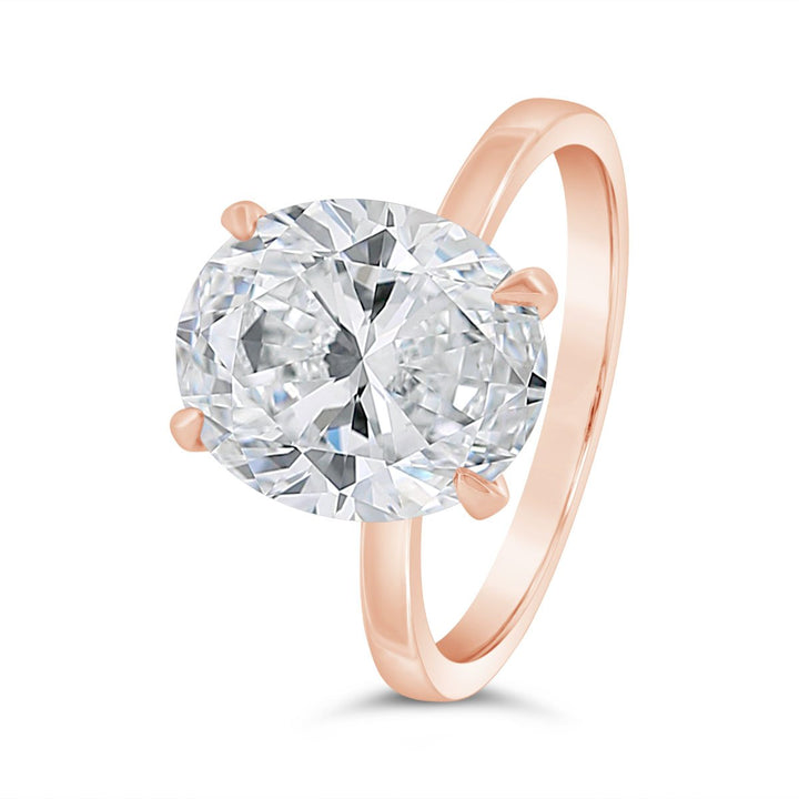 Flat Band Solitaire Engagement Ring - YJC3492R-OV