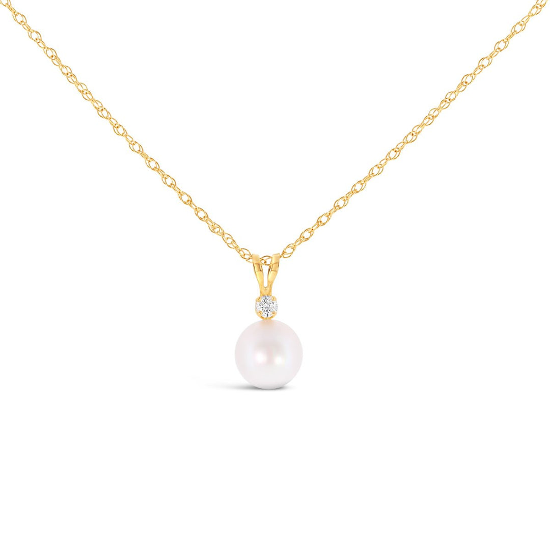 Pearl & Diamond Necklace - 986518/18R - The Diamond Guys