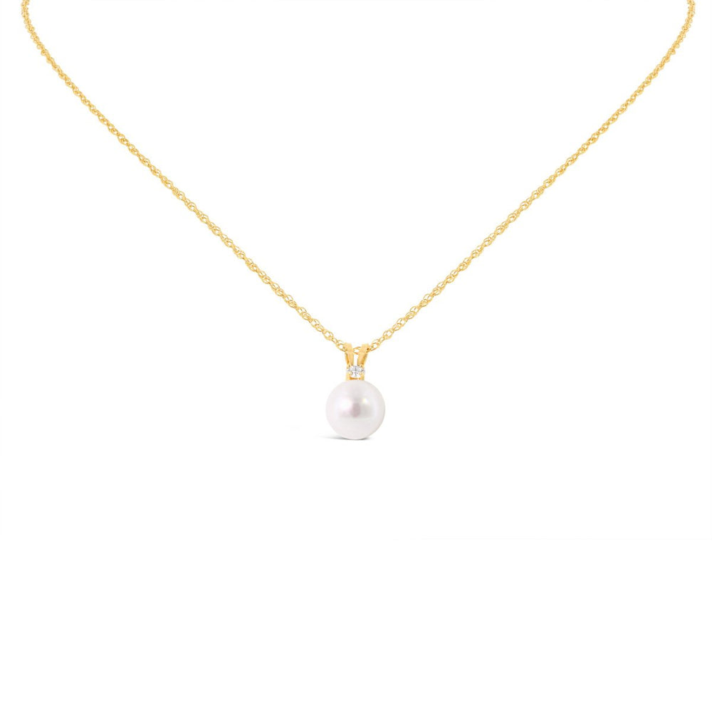 Pearl & Diamond Necklace - 986518/18R - The Diamond Guys