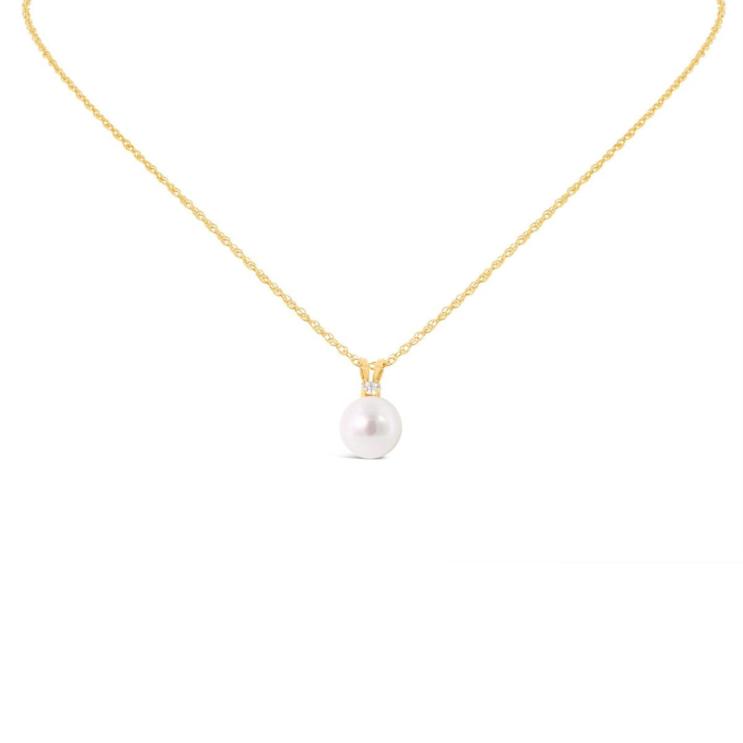 Pearl & Diamond Necklace - 986518/18R - The Diamond Guys