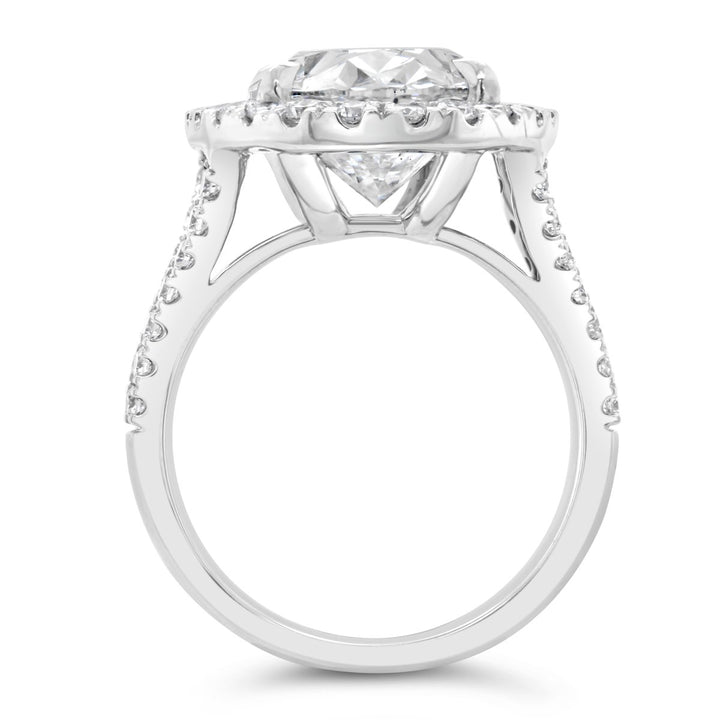 Split Shank Lab Grown Diamond Halo Engagement Ring