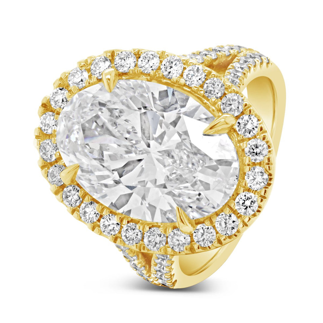 Split Shank Lab Grown Diamond Halo Engagement Ring