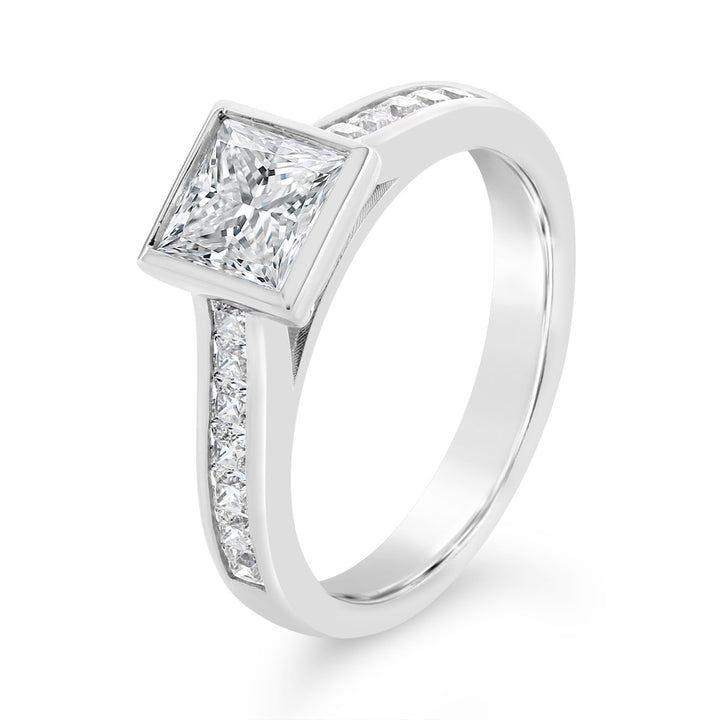Bezel Set Diamond Engagement Ring