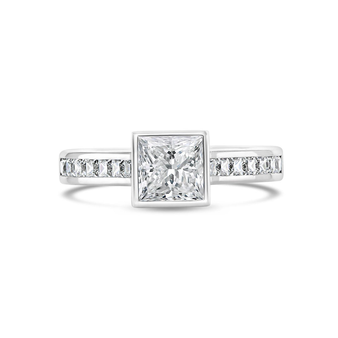 Bezel Set Diamond Engagement Ring