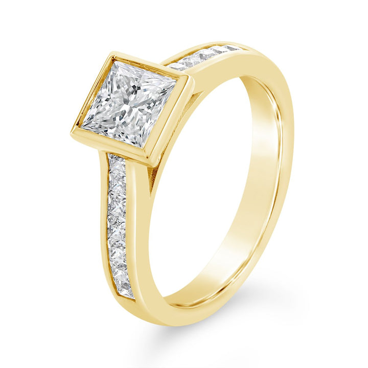 Bezel Set Diamond Engagement Ring