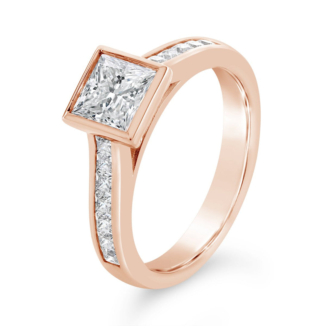 Bezel Set Diamond Engagement Ring