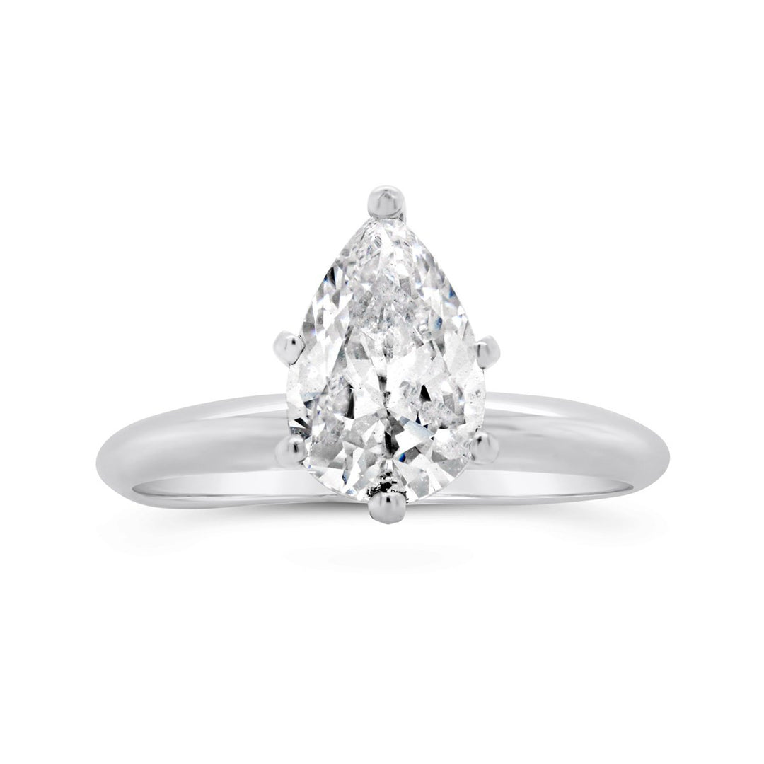 Siz Prong Pear Shape Diamond engagement Ring - The Diamond Guys