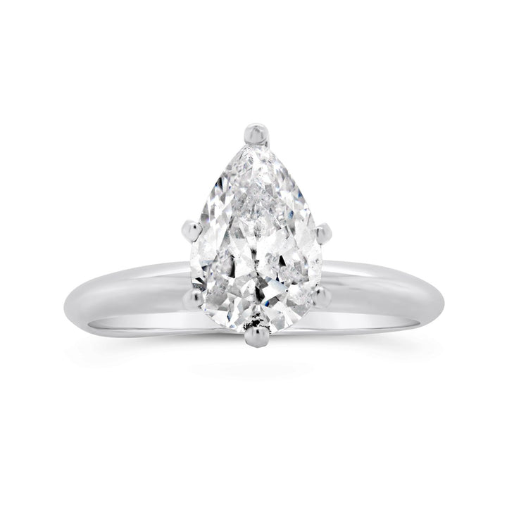 Siz Prong Pear Shape Diamond engagement Ring - The Diamond Guys