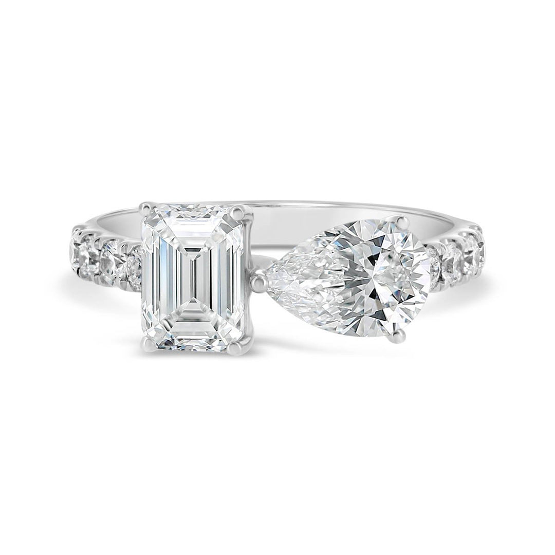 Lab Grown Moi Et Toi Pave Engagement Ring