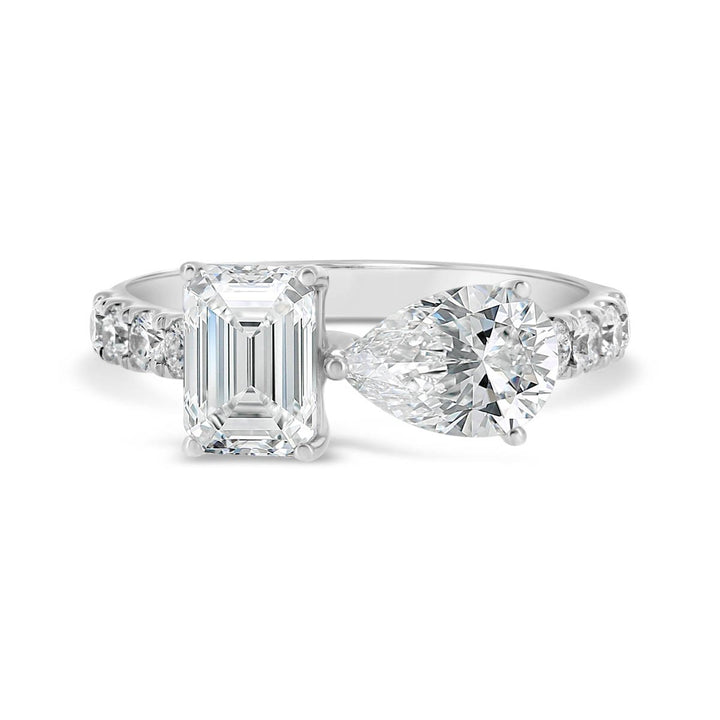 Lab Grown Moi Et Toi Pave Engagement Ring