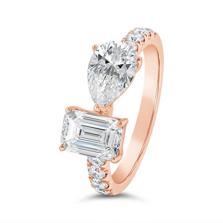 Lab Grown Moi Et Toi Pave Engagement Ring