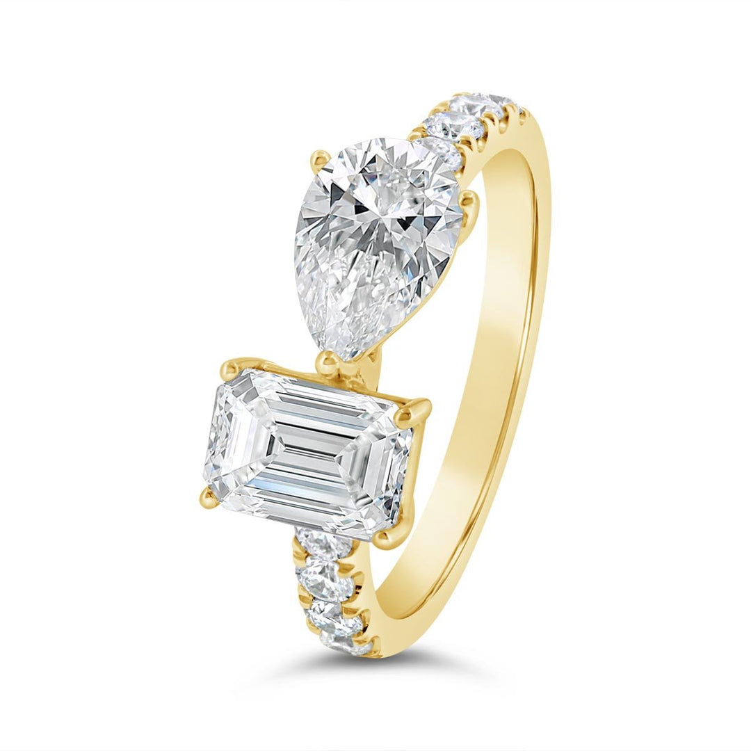 Lab Grown Moi Et Toi Pave Engagement Ring