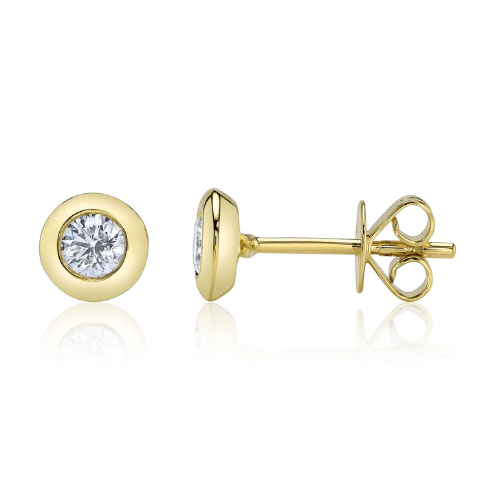 Shy Creation Diamond Bezel Set Earrings - The Diamond Guys