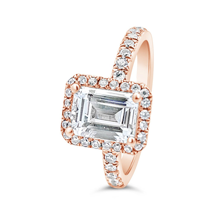 One Piece Casting Halo Diamond Engagement Ring - The Diamond Guys