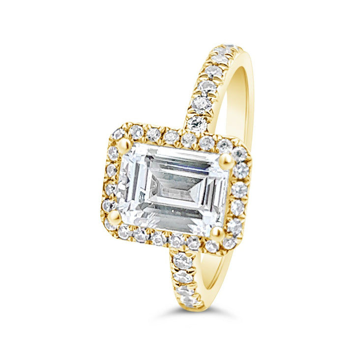 One Piece Casting Halo Diamond Engagement Ring - The Diamond Guys