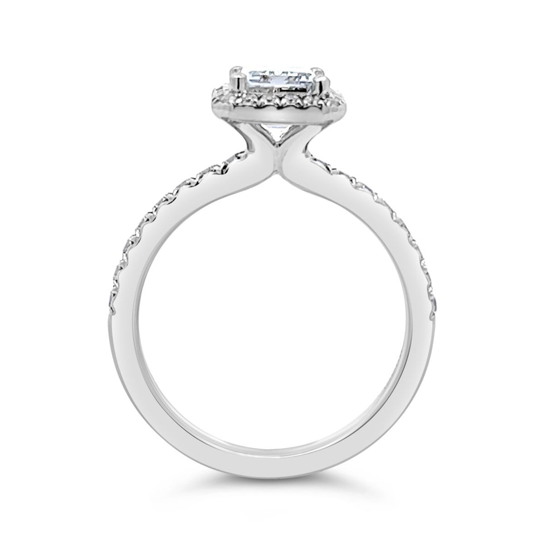 One Piece Casting Halo Diamond Engagement Ring - The Diamond Guys