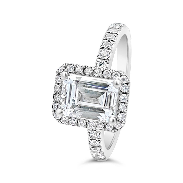 One Piece Casting Halo Diamond Engagement Ring - The Diamond Guys