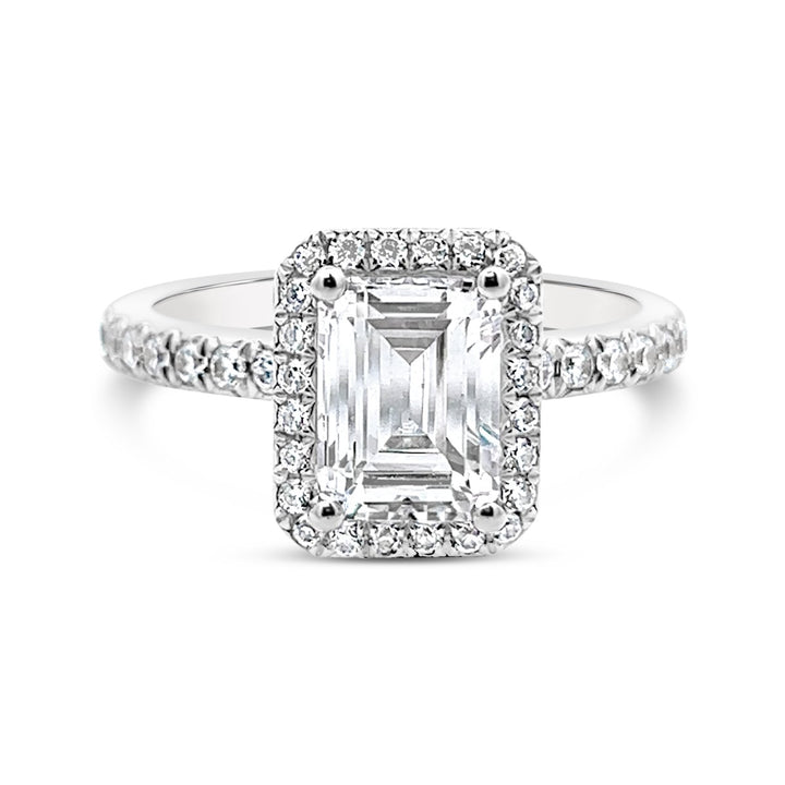 One Piece Casting Halo Diamond Engagement Ring - The Diamond Guys