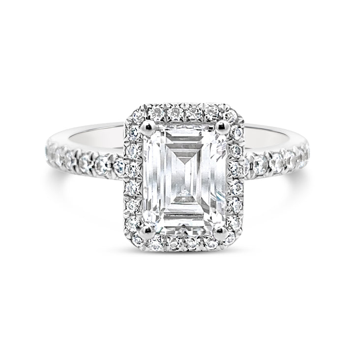 One Piece Casting Halo Diamond Engagement Ring
