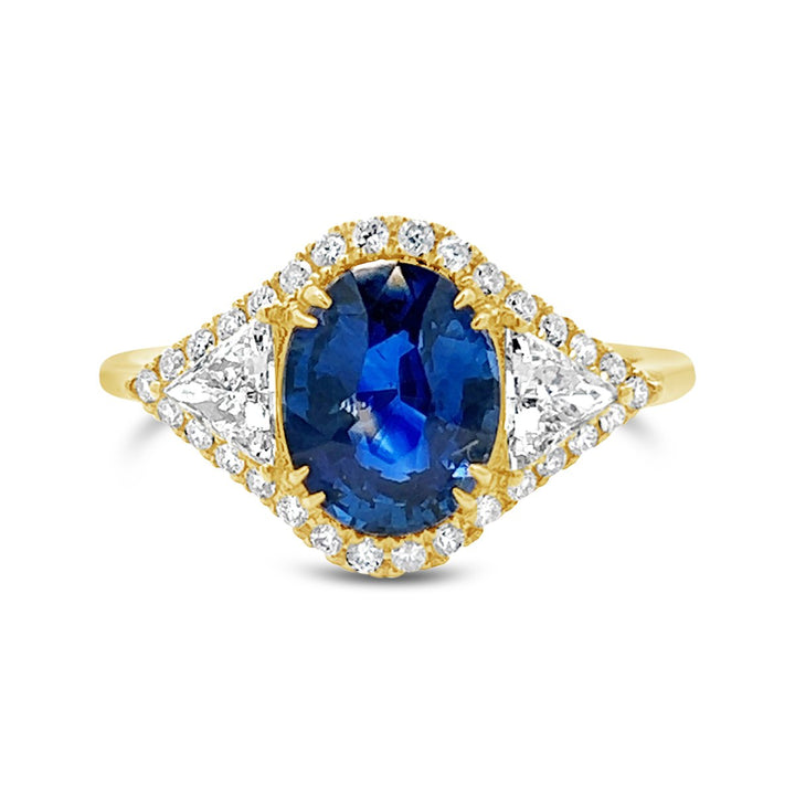 Yellow Gold Diamonds and Sapphire Fashion Ring - RG1235