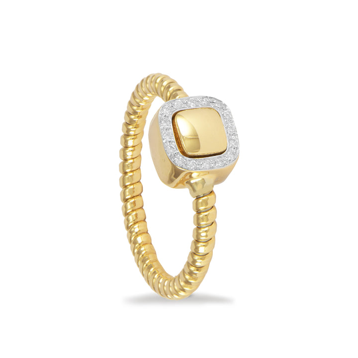 Italian Diamond Square Halo Flexi Ring - K434667