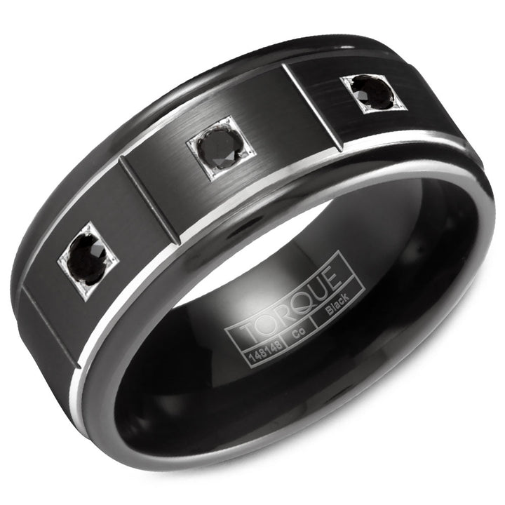 Black Men's Cobalt & Diamond Wedding Band - CBB-2132