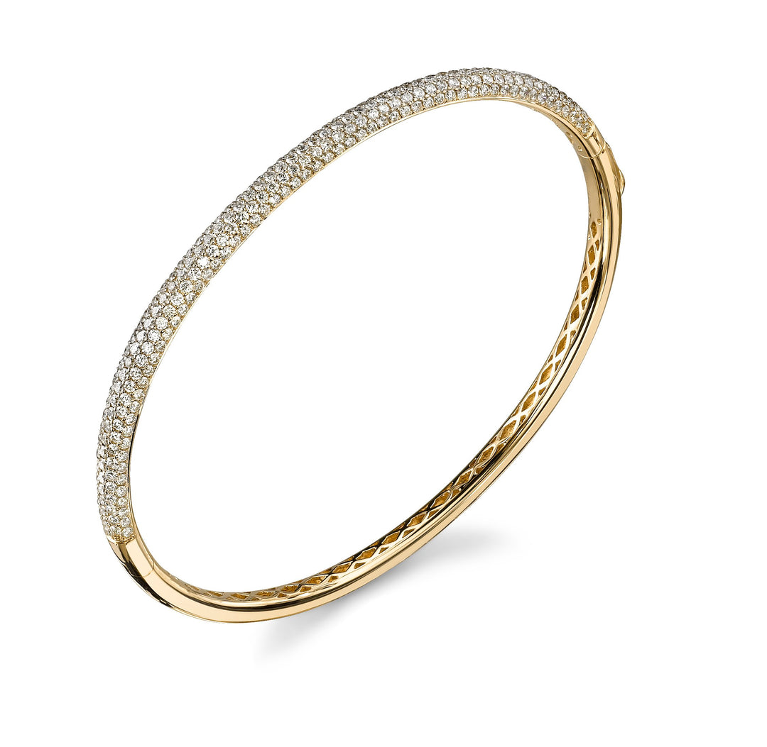 Yellow 18K Yellow Gold Diamond Bangle - CB0044Y - The Diamond Guys