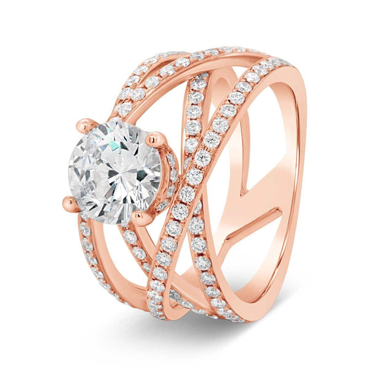 Cross Over Diamond Engagement Ring - GR4823