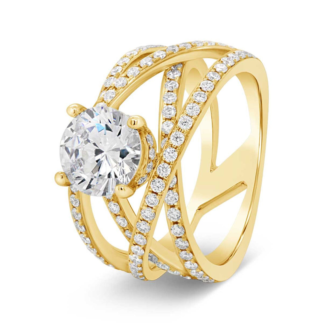 Cross Over Diamond Engagement Ring - GR4823