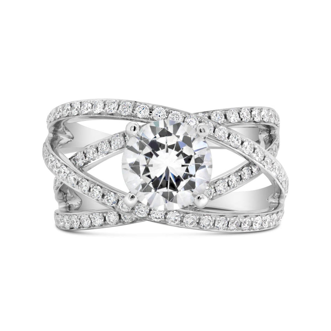 Cross Over Diamond Engagement Ring - GR4823