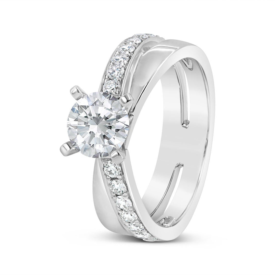 Diamond Cross Over Engagement Ring - GR8712 - The Diamond Guys