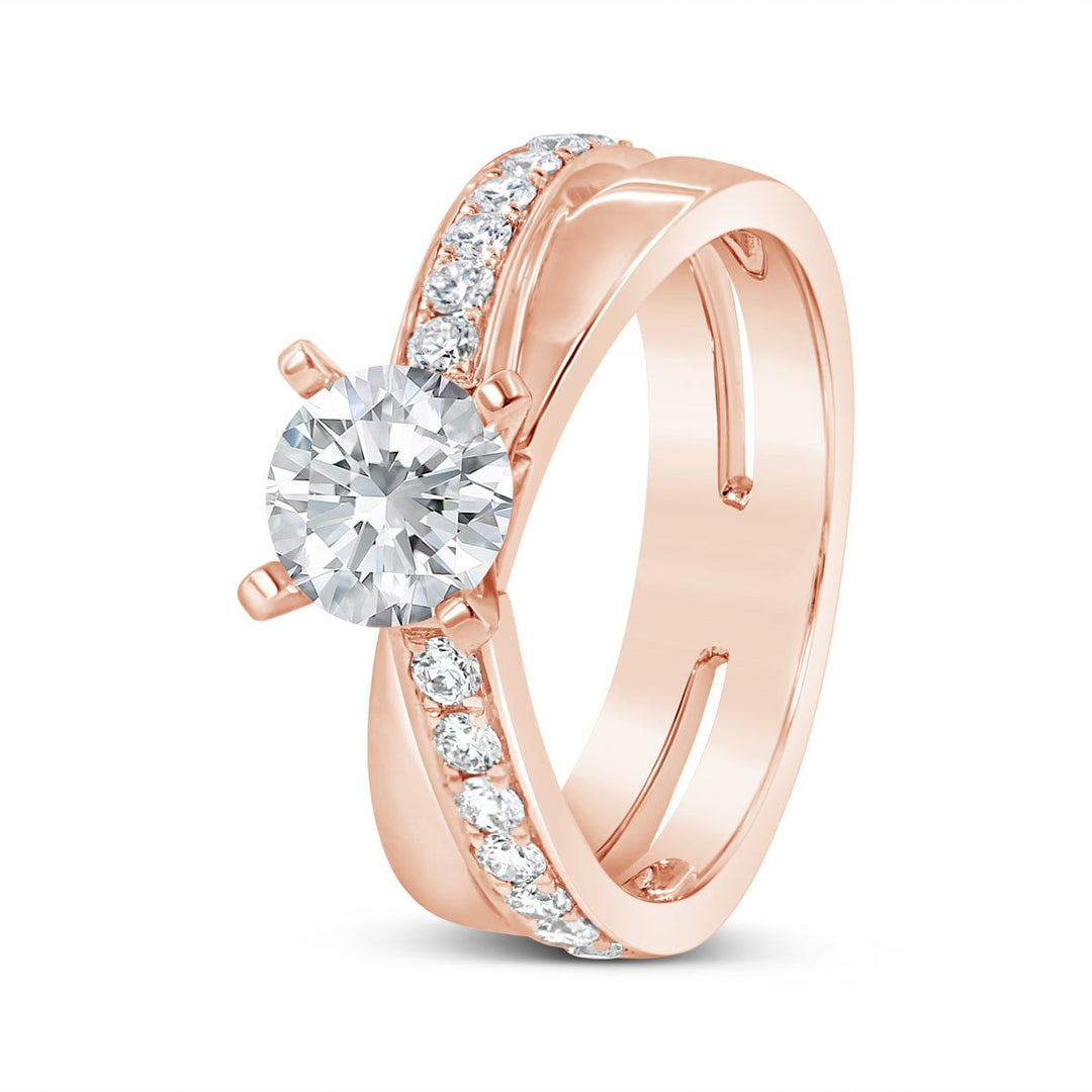 Diamond Cross Over Engagement Ring - GR8712 - The Diamond Guys