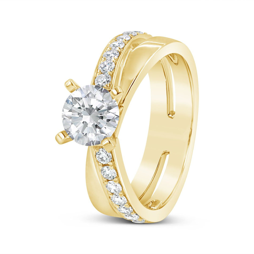 Diamond Cross Over Engagement Ring - GR8712 - The Diamond Guys