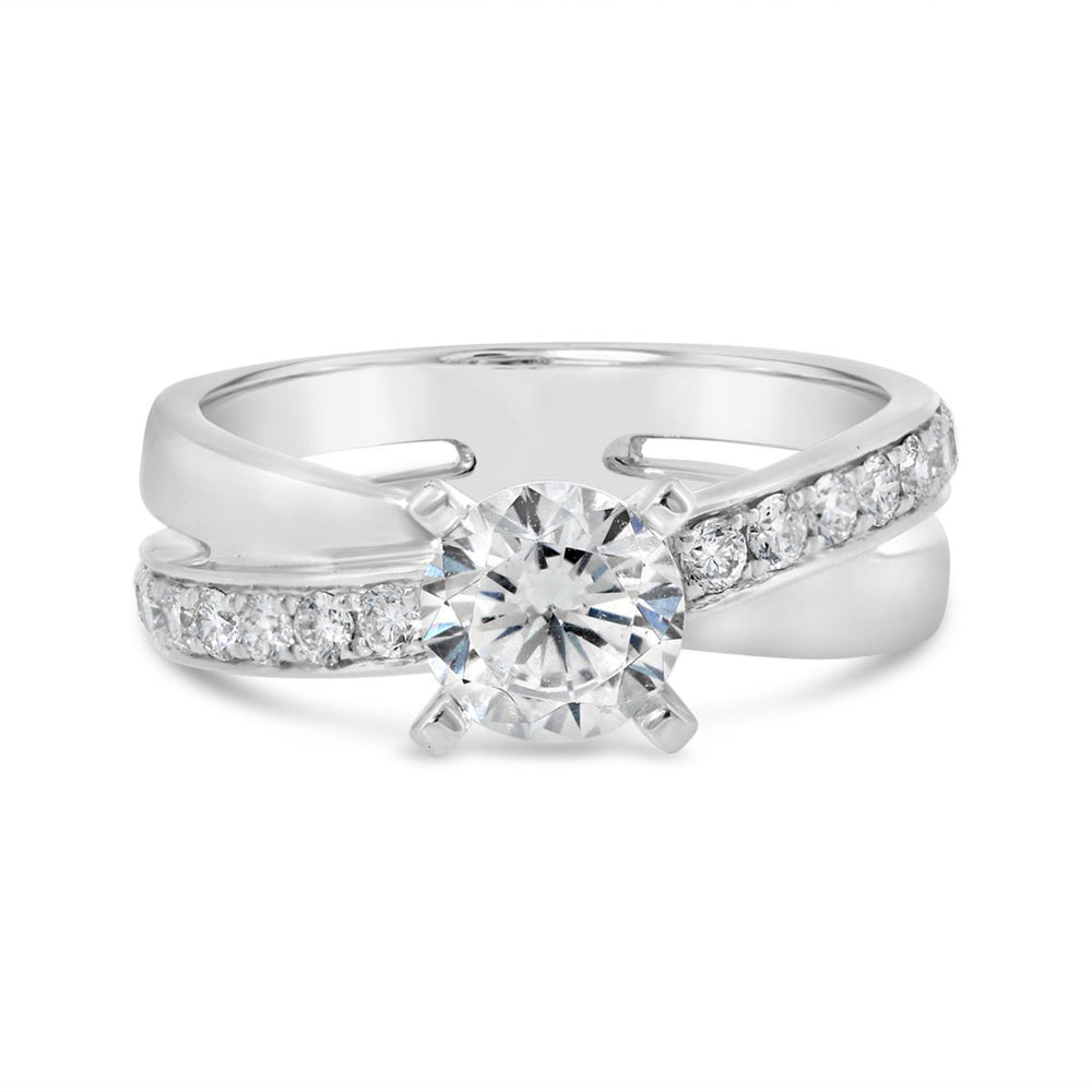 Diamond Cross Over Engagement Ring - GR8712 - The Diamond Guys