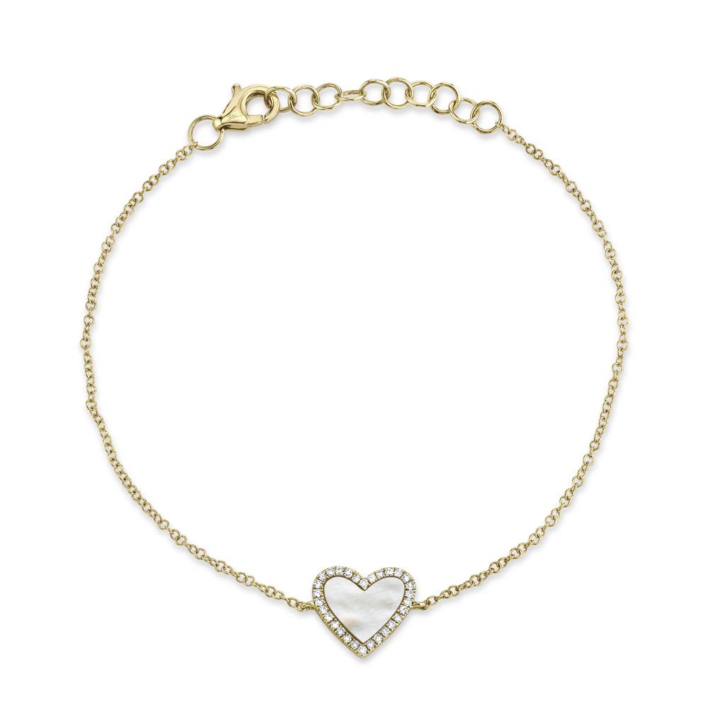 Shy Creation Diamond & Mother of Pearl Heart Bracelet - The Diamond Guys