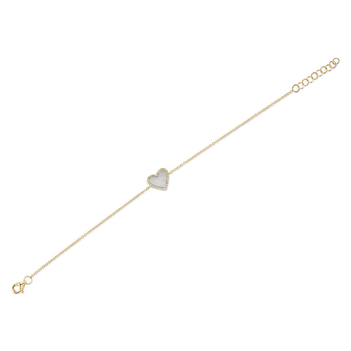 Shy Creation Diamond & Mother of Pearl Heart Bracelet - The Diamond Guys