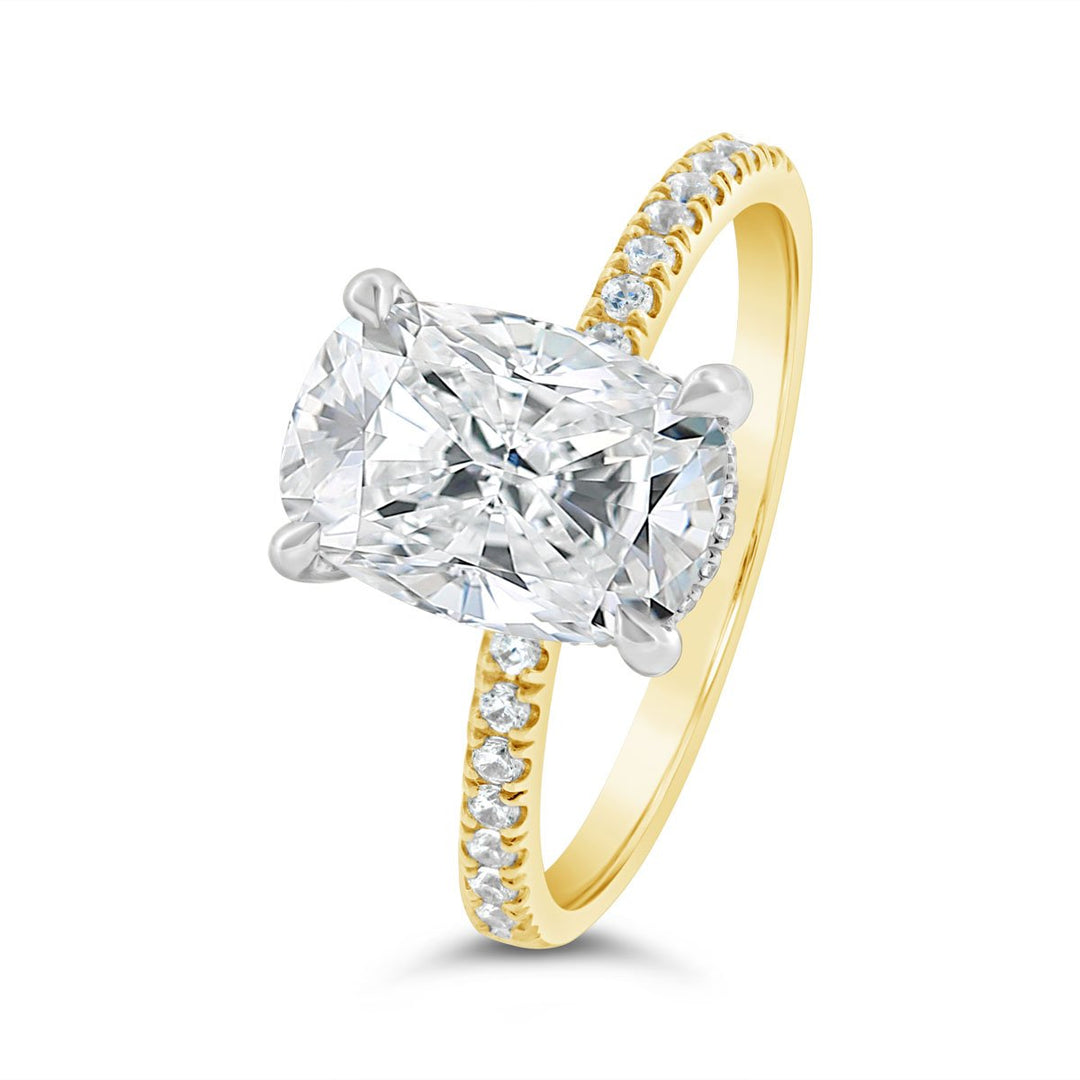 Hidden Halo Pave Diamond Engagement Ring - N0429SMB