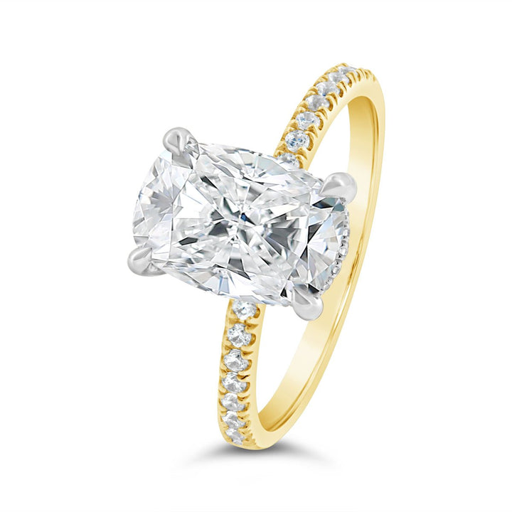 Hidden Halo Pave Diamond Engagement Ring - N0429SMB