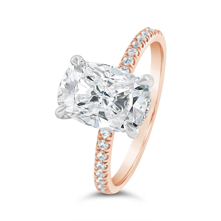 Hidden Halo Pave Diamond Engagement Ring - N0429SMB