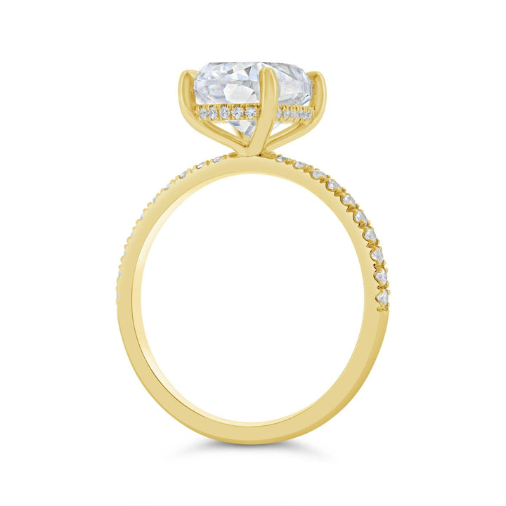 Hidden Halo Pave Diamond Engagement Ring - N0429SMB