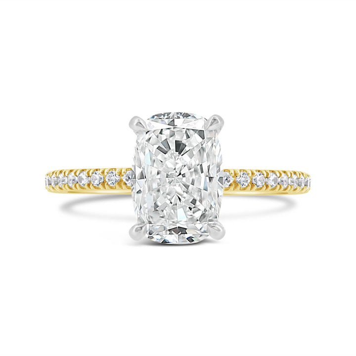 Hidden Halo Pave Diamond Engagement Ring - N0429SMB