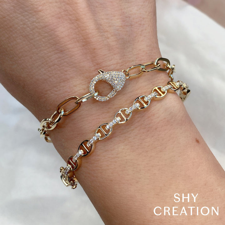 14K Yellow Gold Shy Creation Diamond Bangle - SC55023424ZS