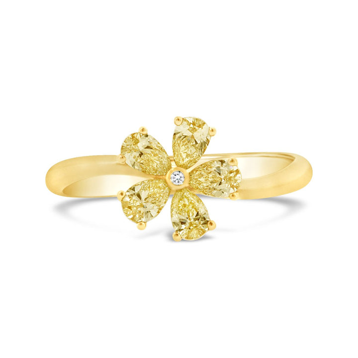 Five Petal Flower Diamond and FYD Fashion Ring
