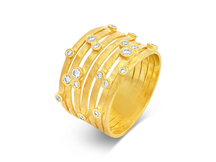 Marika Desert Gold Multi-band Bezel Set Diamond Ring - MDG7863