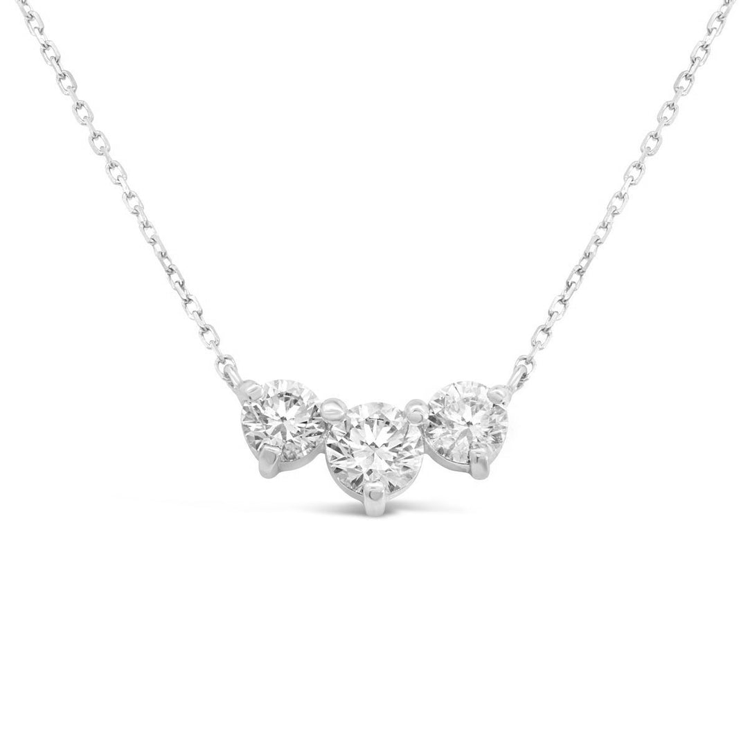 Three Stone Diamond Necklace - N19015B