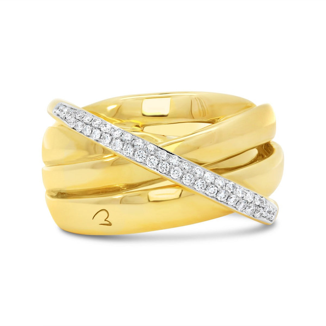 K Di Kuore  Italian Cross Over Diamond Wide Band - K434882