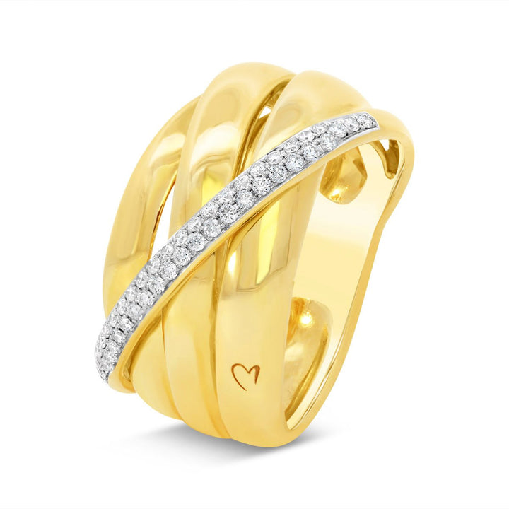 K Di Kuore  Italian Cross Over Diamond Wide Band - K434882