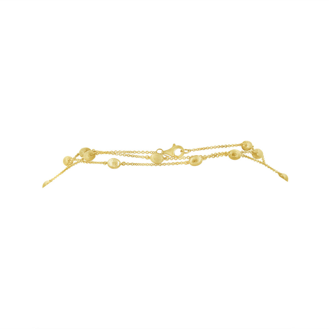 Opera Length Necklace w/ Pave Diamond & Satin Finish Beads