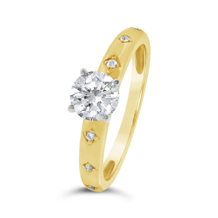 Two Tone Diamond Engagement Ring - PD504891